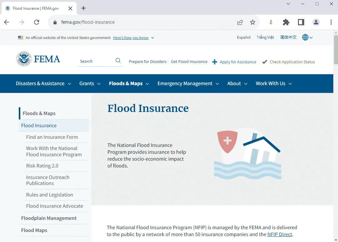 FEMA Flood Insurance Website